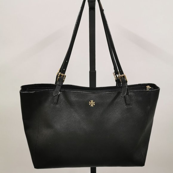 Tory Burch York Black Saffiano Leather Large Tote